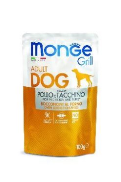 MONGE GRILL CANE GR. 100 BUSTE POLLO TACCHINO