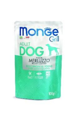 MONGE GRILL CANE GR. 100 BUSTE MERLUZZO