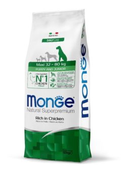 MONGE CANE PUPPY & JR MAXI KG. 12 POLLO