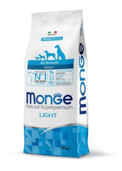 MONGE CANE ALL BREEDS ADULT KG. 12 LIGHT SALMONE