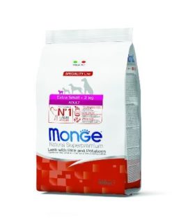 MONGE CANE ADULT EXTRASMALL GR. 800 AGNELLO RISO