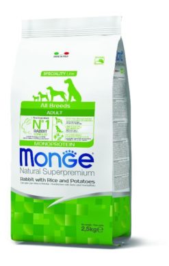 MONGE CANE ADULT ALL BREEDS KG. 2,5 CONIGLIO RISO