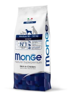 MONGE CANE SENIOR MEDIUM KG. 12 POLLO
