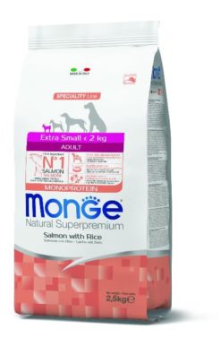 MONGE CANE EXTRASMALL KG. 2,5 SALMONE RISO