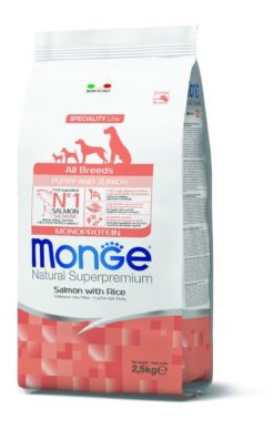 MONGE CANE PUPPY ALL BREEDS KG. 2,5 SALMONE RISO