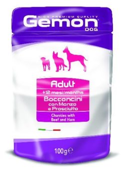 GEMON DOG BUSTA GR. 100 ADULT MANZO E PROSCIUTTO