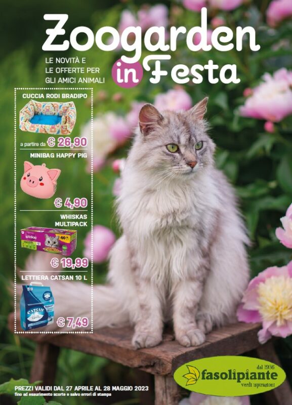 volantino zoo reparto animali offerte da Fasoli Piante a maggio