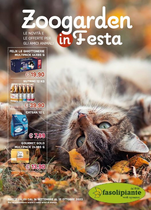 volantino offerte Fasoli piante reparto zoo autunno 2023